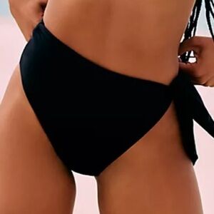 New Ziah Asymmetric Bikini Bottoms Black Side Tie size 6